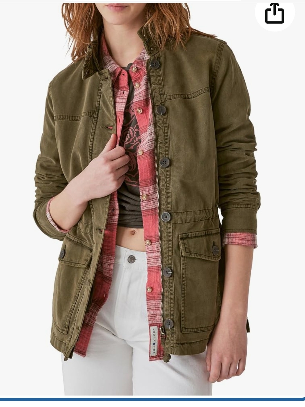 Olive Utility Jacket - Women's Lightweight Field Coat From Lucky Brand